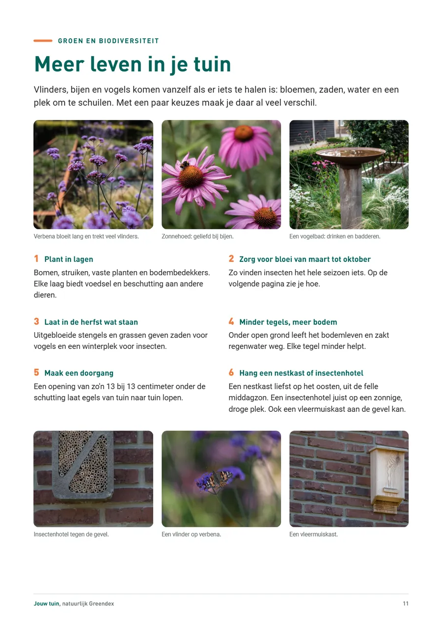 Pagina uit de inspiratiegids: Meer leven in je tuin